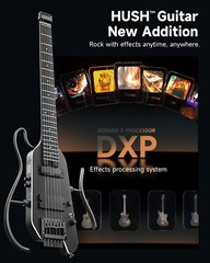Donner HUSH X PRO Electric Guitar Bundle With Tone Simulation Xmas Gift