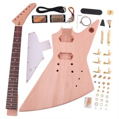 Clearance: Unfinished DIY Electric Guitar Kit Gold Hardware Double Humbucker