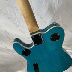Semi Hollow Offset Electric Guitar Blue Quilted Abalone Fret Inlay HH Pickups