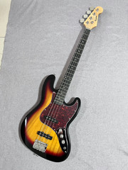 Sunburst 4 String Jazz Bass Electric Guitar Solid Body Red Pearl Pickguard