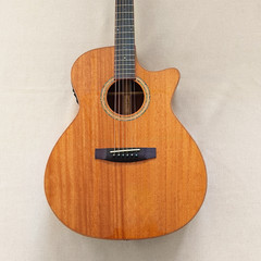 EQ 40″ Cutaway Acoustic Guitar Hollow Natural Gigbag Bone Nut Rosewood Fretboard