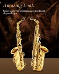 ew Eastar Alto Sax Eb E Flat Student Beginner Saxophone Bundle Golden AS-II.