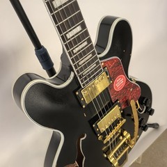 Aged Black Semi Hollow Body Electric Guitar Mahogany Body&Neck Gold Hardware