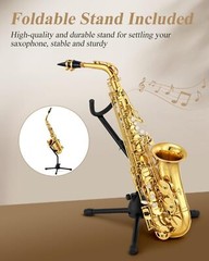 ew Eastar Alto Sax Eb E Flat Student Beginner Saxophone Bundle Golden AS-II.