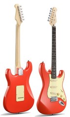 Donner DST-600 Professional Electric Guitar Tremolo Bridge SSS Pickup Fiesta Red