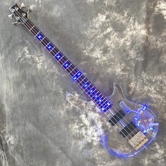 4 String Acrylic Body Electric Guitar Bass Chrome Hardware Rosewood Fretboard