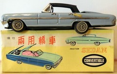 VINTAGE TIN TOY RED CHINA SEDAN CONVERTIBLE MF 748