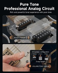 🎸 Donner HUSH X PRO Electric Guitar Bundle H-S Pickups | Platinum