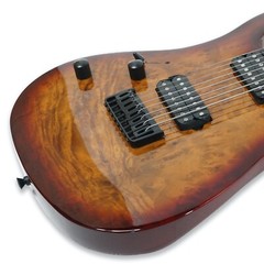 Left-handed 8 String Electric Guitar Maple Neck Burl poplar top Okoume Body