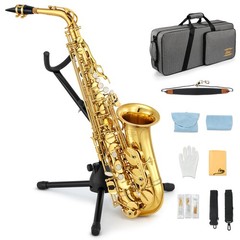 ew Eastar Alto Sax Eb E Flat Student Beginner Saxophone Bundle Golden AS-II.