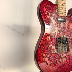 Red Paisley Electric Guitar Bone Nut Stainless Rounded Fret Edge SS Pickups
