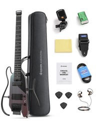 Donner HUSH X PRO Electric Guitar Bundle H-S Pickups 7 Tone Sim | Midnight Glow
