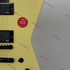 Solid Body Electric Guitar Stainless Rounded Fret Edge Black Parts Cream Stock