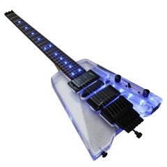 Headless 6-string Acrylic Electric Guitar Blue Light Rosewood Fingerboard