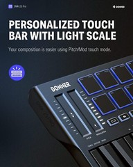 Donner DMK-25 Pro USB MIDI Keyboard Controller 25 Key With DAW Software | Blac.