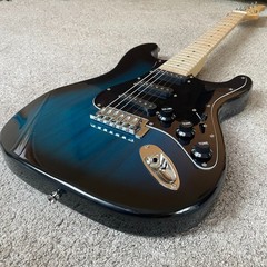 Full-Size Dark Blue Strat Style Electric Guitar Package with Gig Bag and More