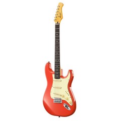 Donner DST-600 Professional Electric Guitar Tremolo Bridge SSS Pickup Fiesta Red