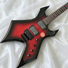 Warlock MK3 Solid Electric Guitar Flamed Maple Top Stainless Fret Red Burst