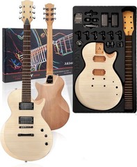 DIY Electric Guitar Kit: Flame Maple Top, Roasted Maple Neck Pre-Soldered Wiring