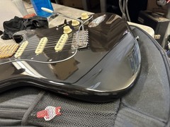 2002 Fender 75th anniversary Stratocaster Black Guitar / Special Edition – NICE!