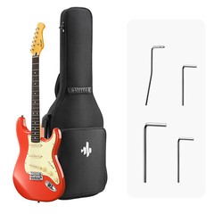 Donner DST-600 Professional Electric Guitar Tremolo Bridge SSS Pickup Fiesta Red